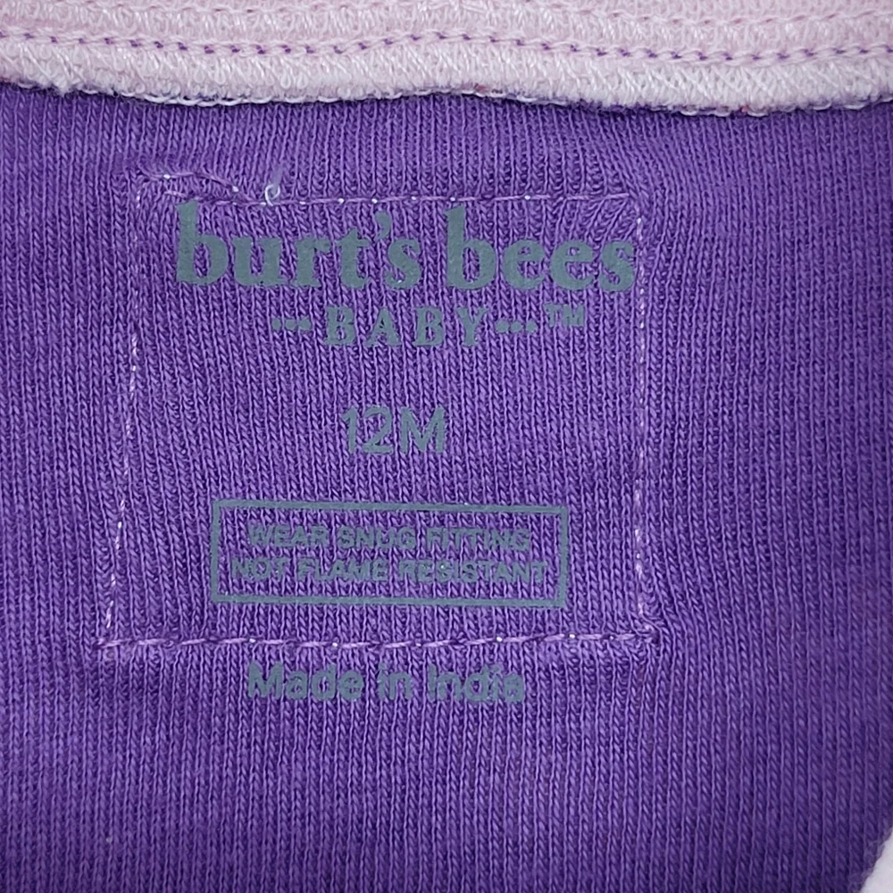 Burt's Bees Baby Pajamas Purple Pink Dinosaur Print One Piece Zip Footie 12m NEW